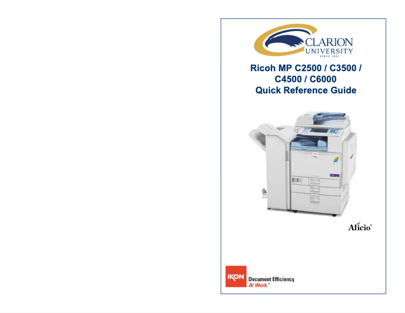 Page n°1 - Manuel utilisateur Ricoh Aficio MP C3500