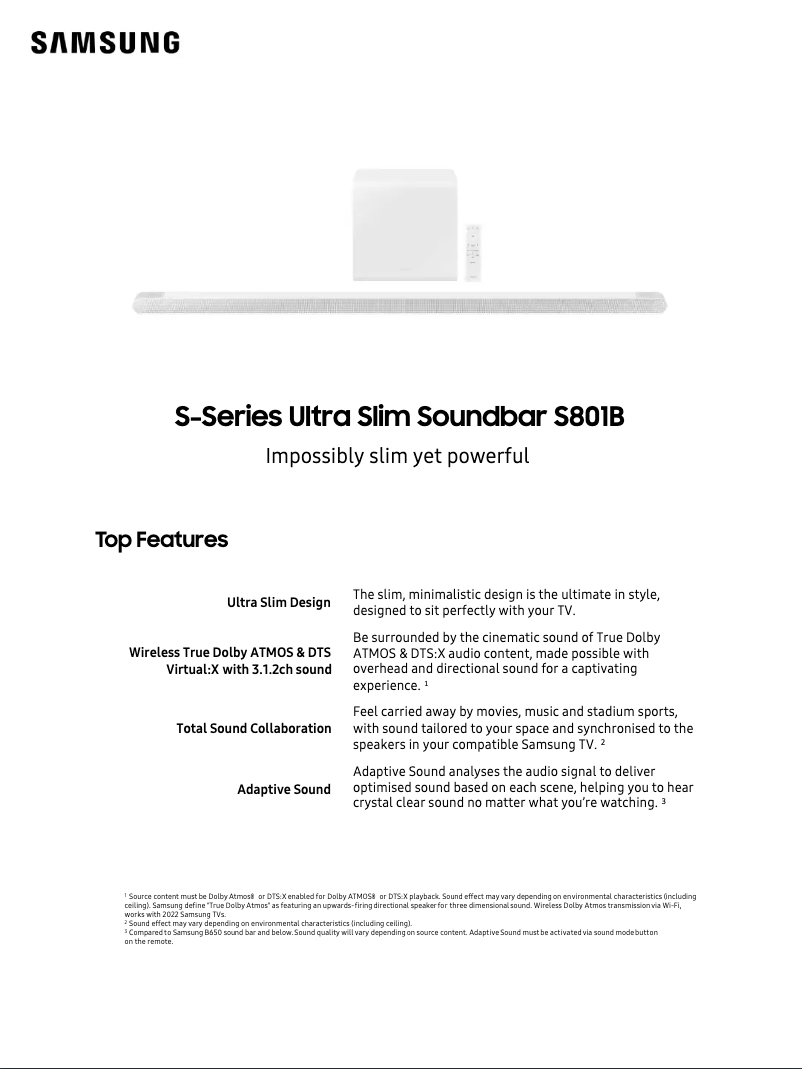 Image de la première page du manuel de l'appareil HW-S801B