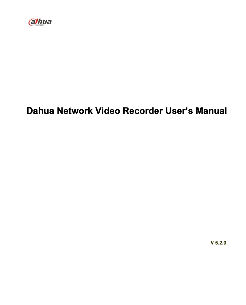 Page 1 de la notice Manuel utilisateur Dahua Technology Ultra NVR616D-128-4KS2