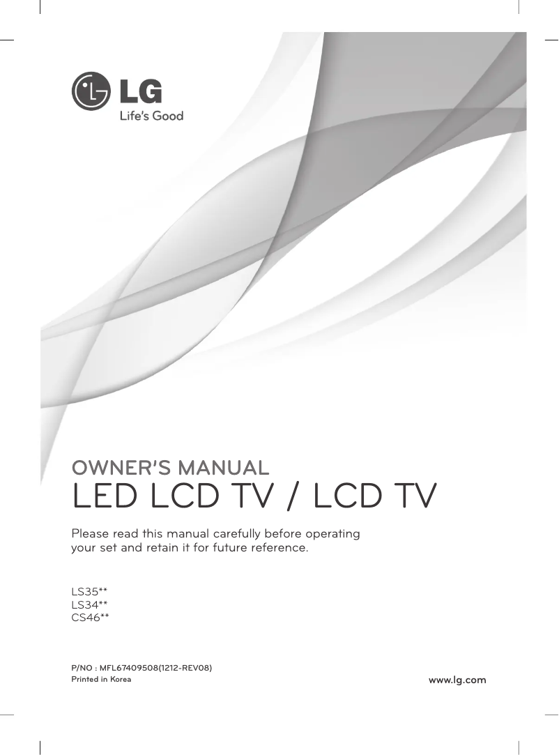 Page n°1 - Manuel utilisateur LG 42LS340T