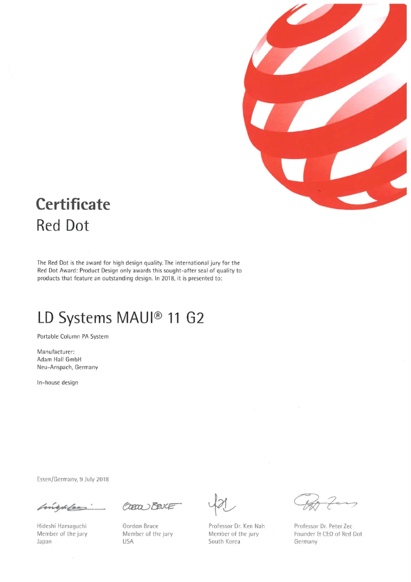 Page 1 de la notice Fiche technique LD Systems Maui 11 G2