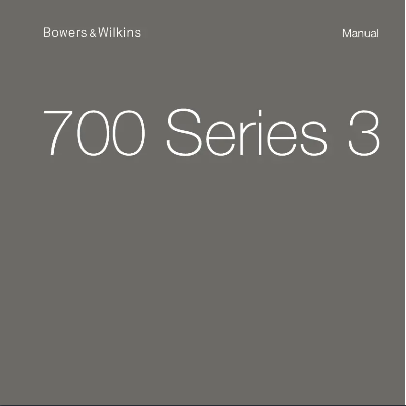 Page 1 de la notice Manuel utilisateur Bowers & Wilkins 705 S3