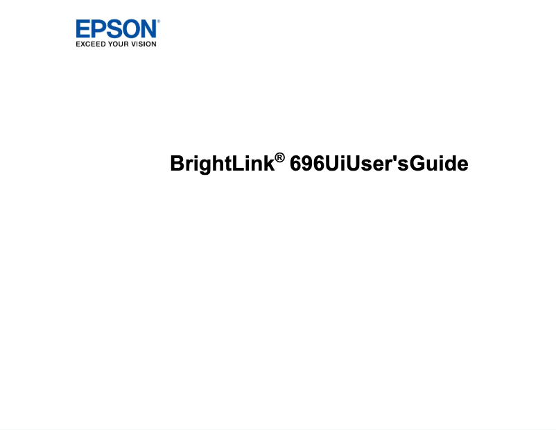 Página 1 del manual Manual de usuario Epson BrightLink 696Ui