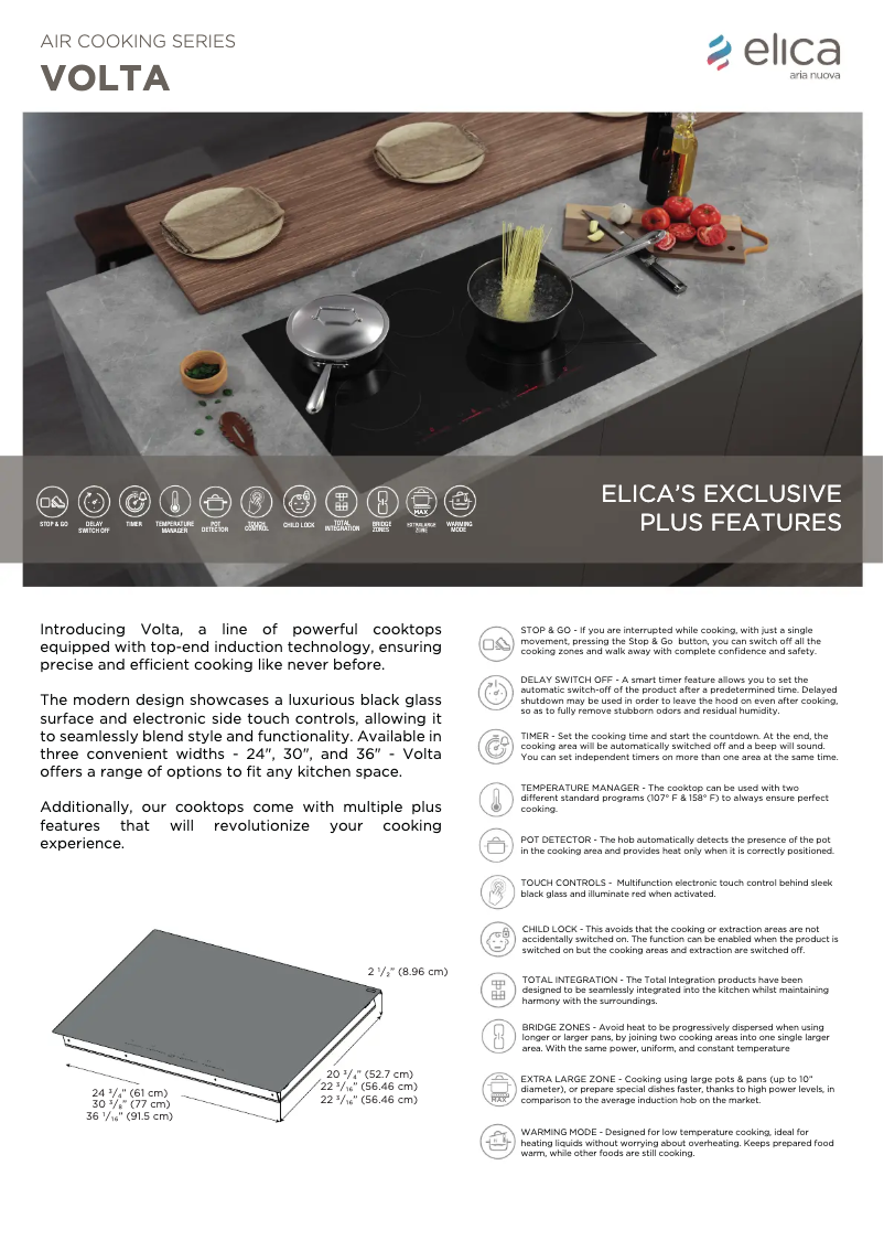 Page 1 de la notice Fiche technique Elica EIV430BL