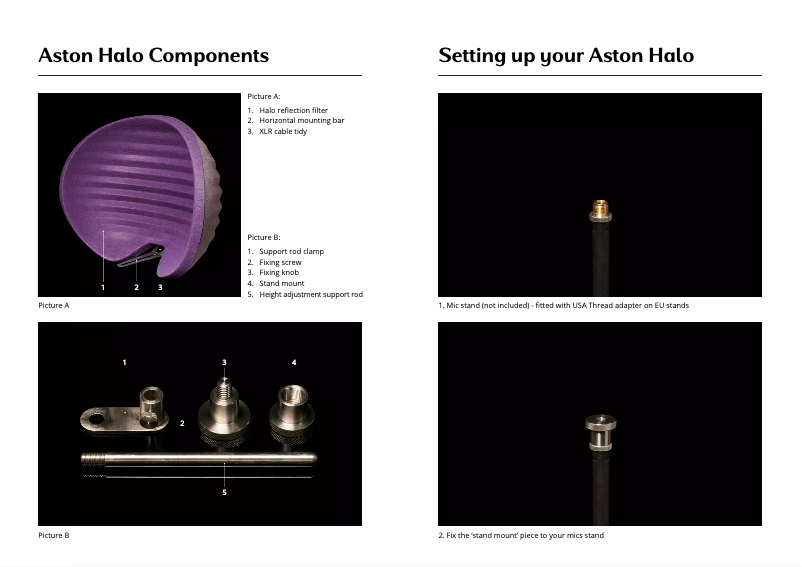 Image de la première page du manuel de l'appareil Halo Shadow