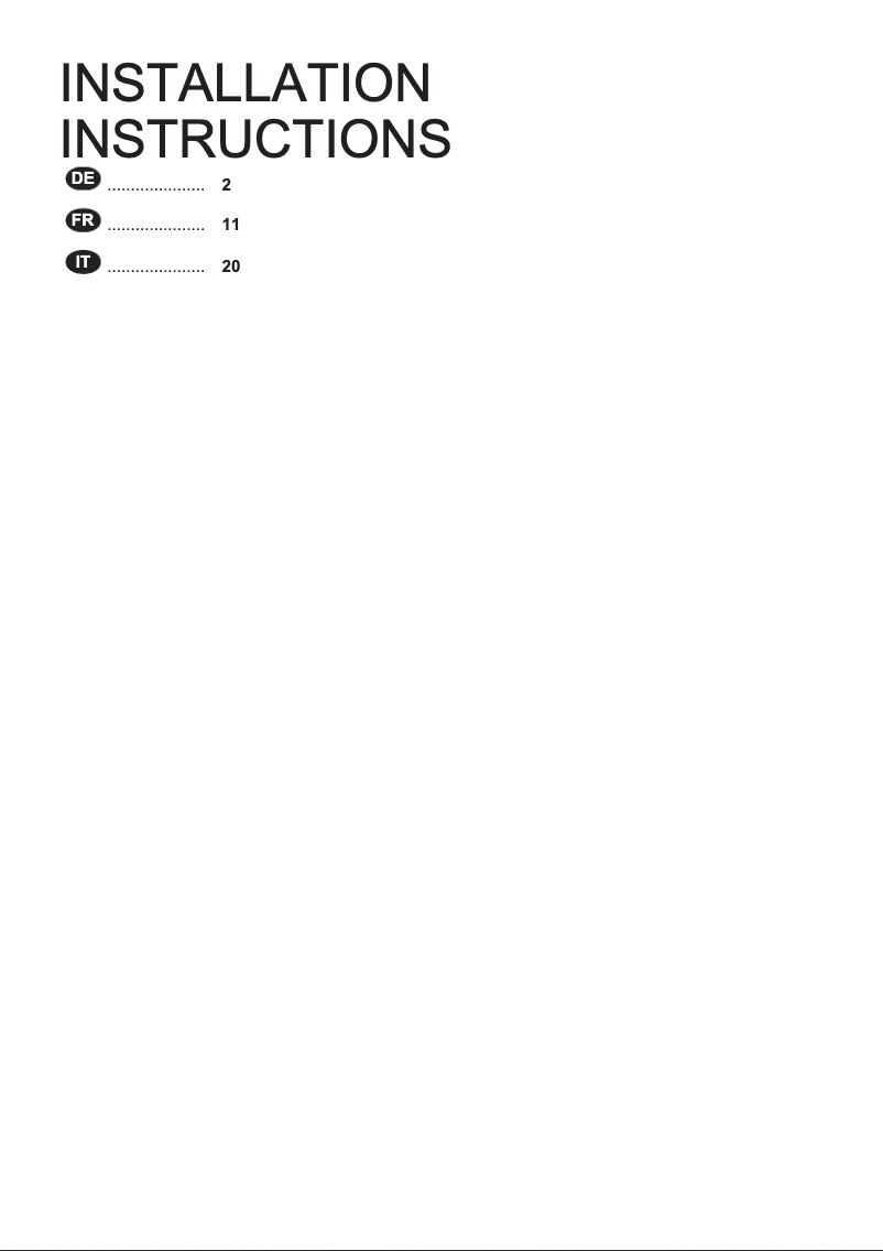 Page n°1 - Guide d'installation Electrolux GHL346WE