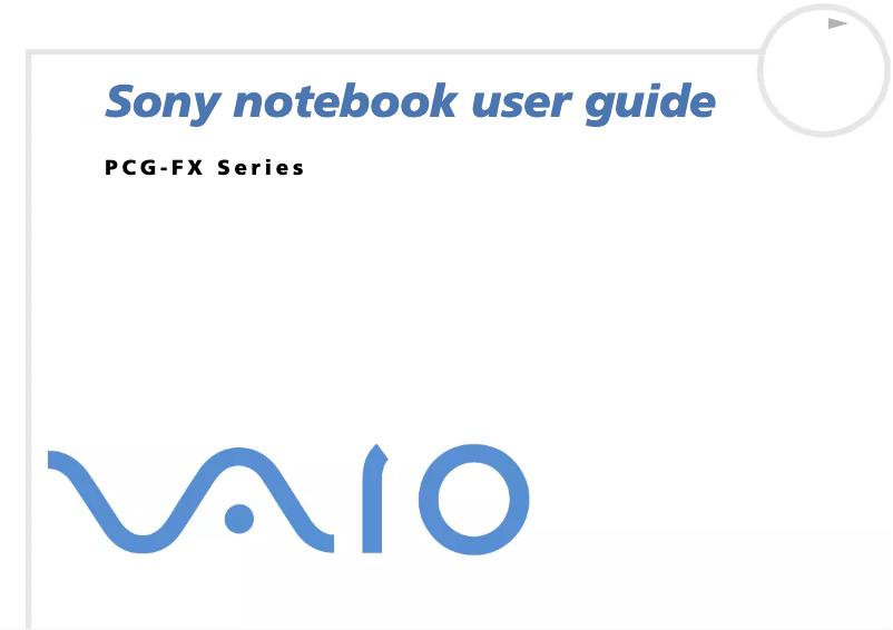 Página 1 del manual Manual de usuario Sony Vaio PCG-FX405