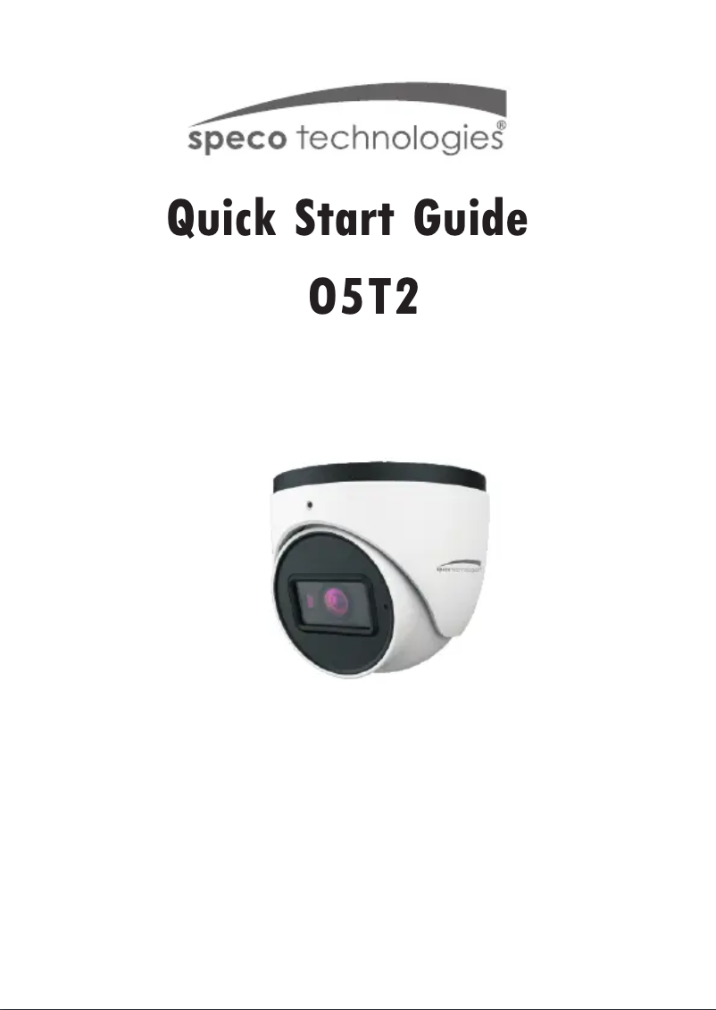 Page 1 de la notice Guide de démarrage rapide Speco Technologies O5T2