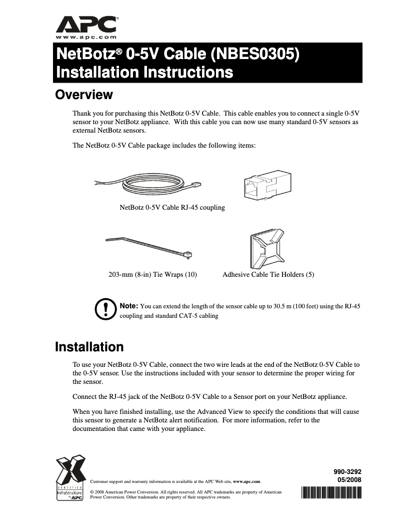 Página 1 del manual Manual de usuario APC NetBotz NBES0305