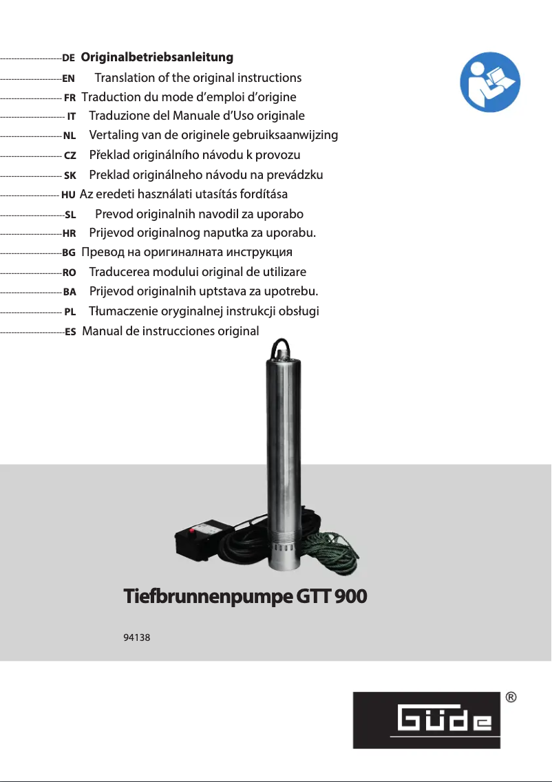 Page n°1 - Manuel utilisateur Güde GTT 900