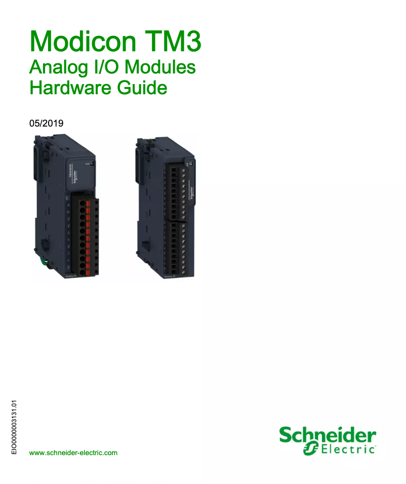 Page n°1 - Manuel utilisateur Schneider Modicon TM3