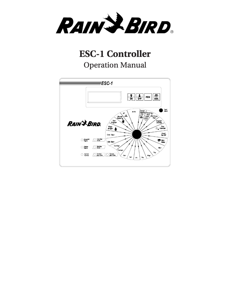 Image de la première page du manuel de l'appareil ESC-1