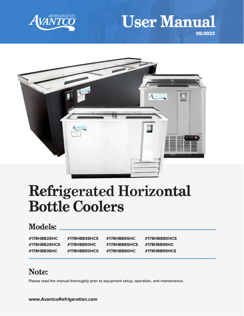 Página 1 del manual Manual de usuario Avantco HBB-95-HC