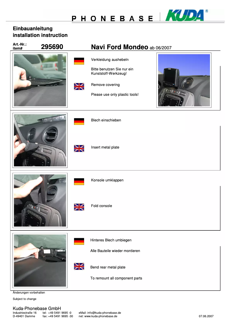 Page 1 de la notice Manuel utilisateur Kuda 295695