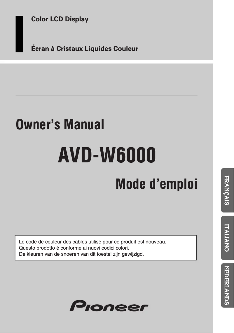 Imagen de la primera página del manual del dispositivo AVD-W6000