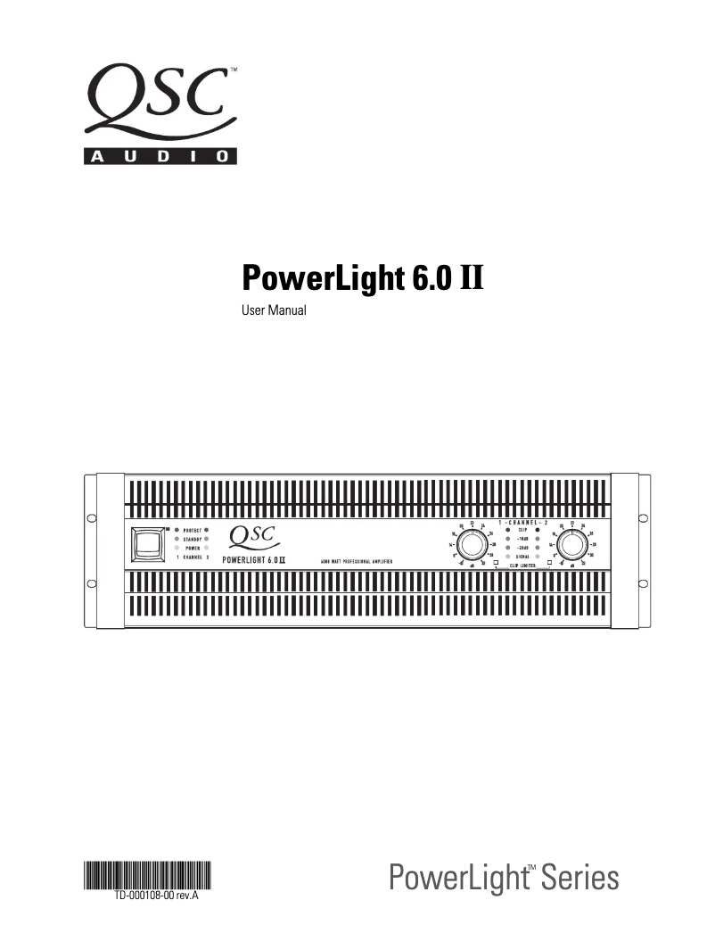 Page 1 de la notice Manuel utilisateur QSC PowerLight 6.0 II