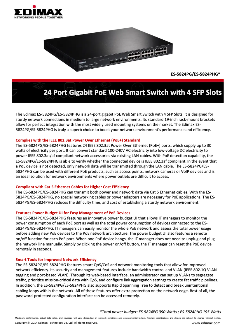 Page n°1 - Manuel utilisateur Edimax ES-5824PG