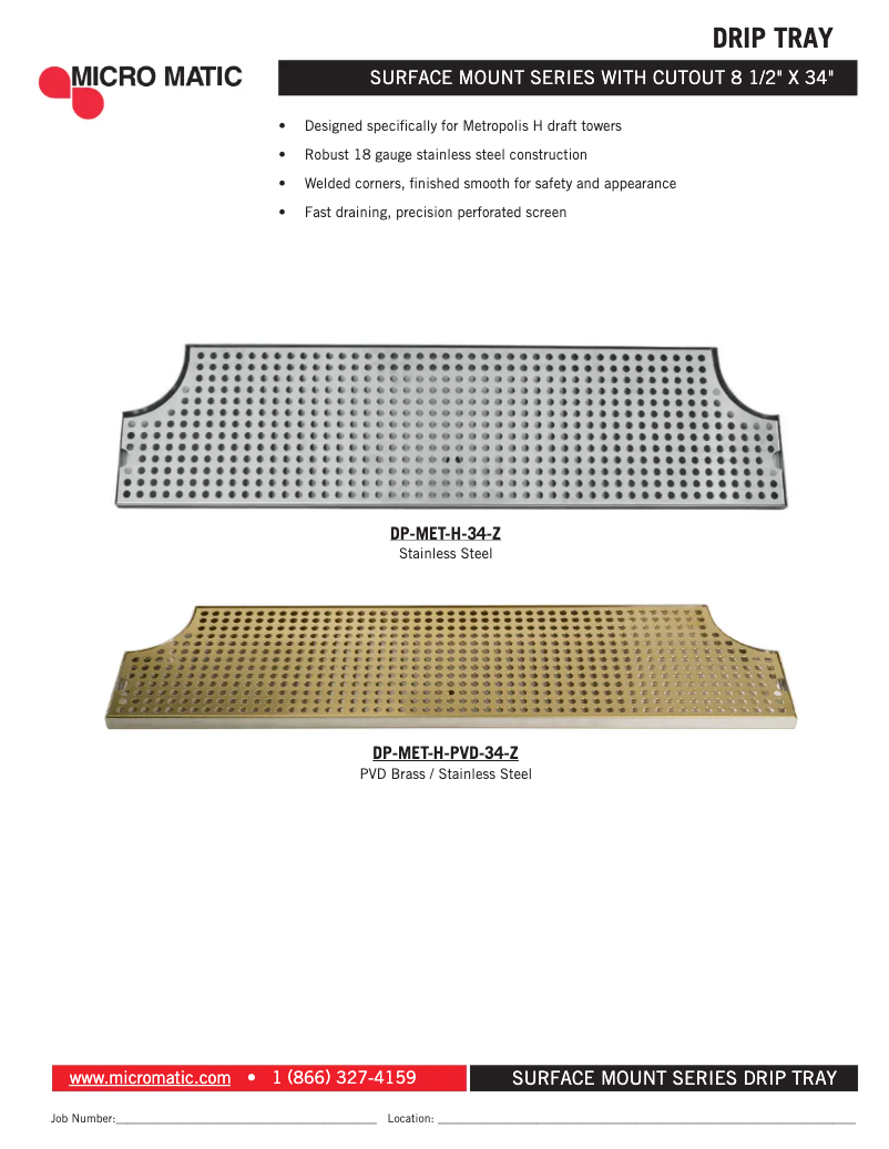 Page 1 de la notice Manuel utilisateur Micro Matic DP-MET-H-34-Z