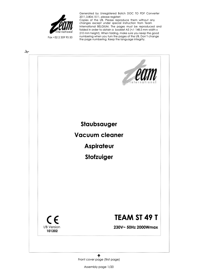 Imagen de la primera página del manual del dispositivo ST 49