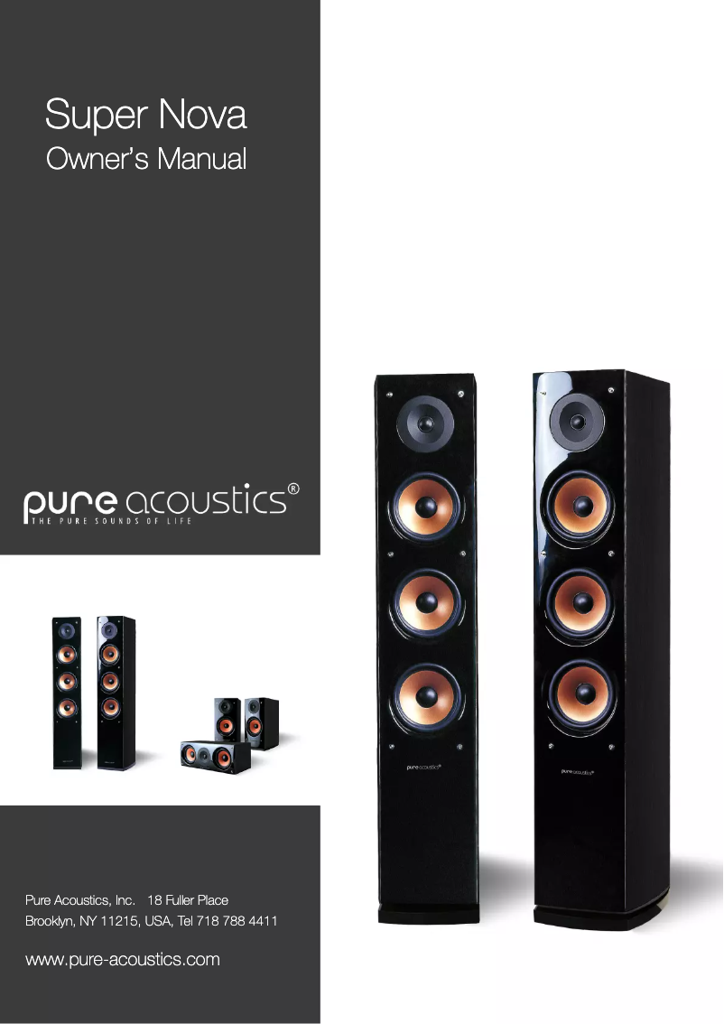Page 1 de la notice Manuel utilisateur Pure Acoustics Super Nova 5 F