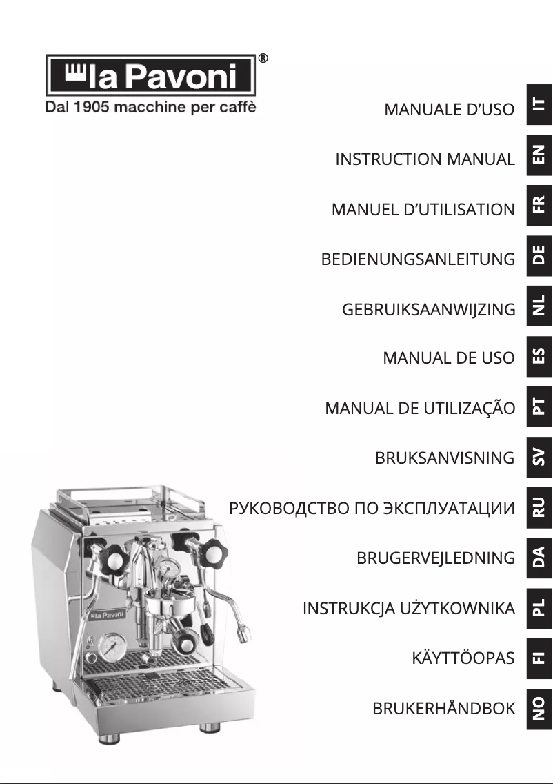 Page n°1 - Manuel utilisateur la Pavoni LPSCCC01EU