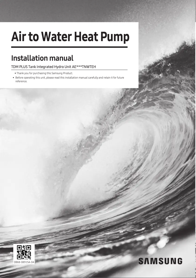 Page 1 de la notice Manuel utilisateur Samsung AE260TNWTEH