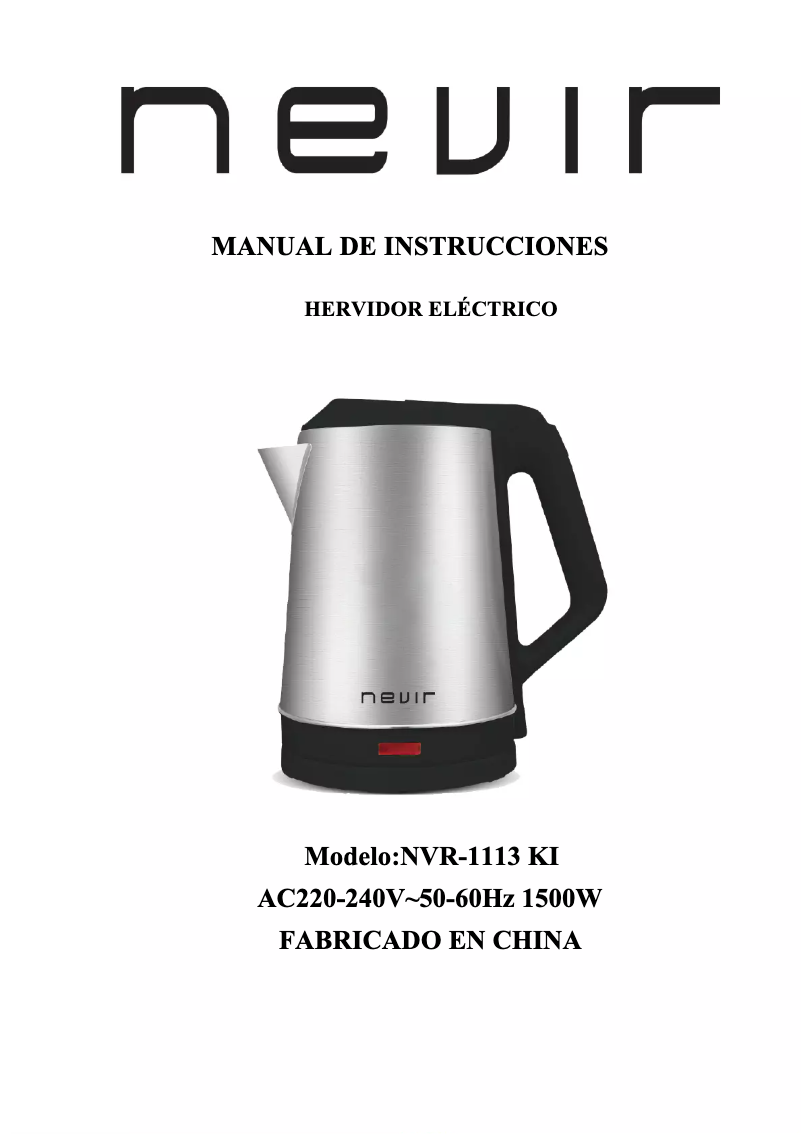 Image de la première page du manuel de l'appareil NVR-1113 KI