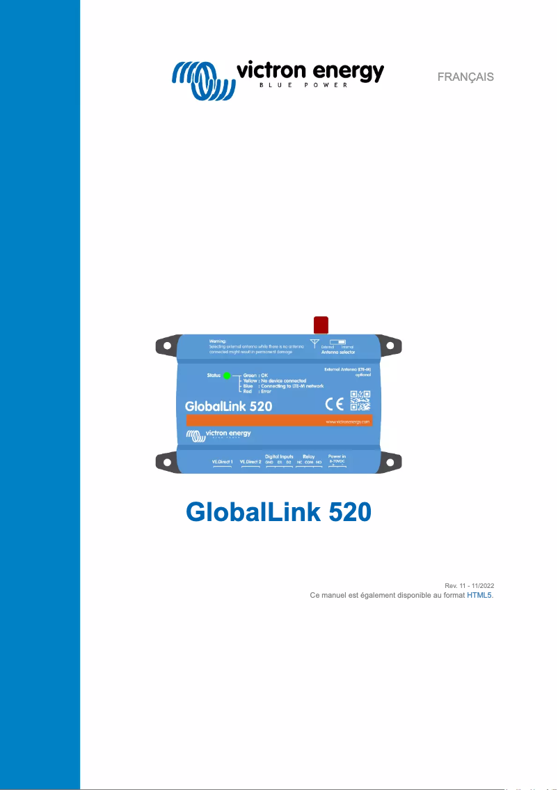Image de la première page du manuel de l'appareil GlobalLink 520