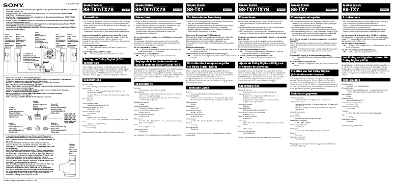 Page n°1 - Manuel utilisateur Sony SS-TX7