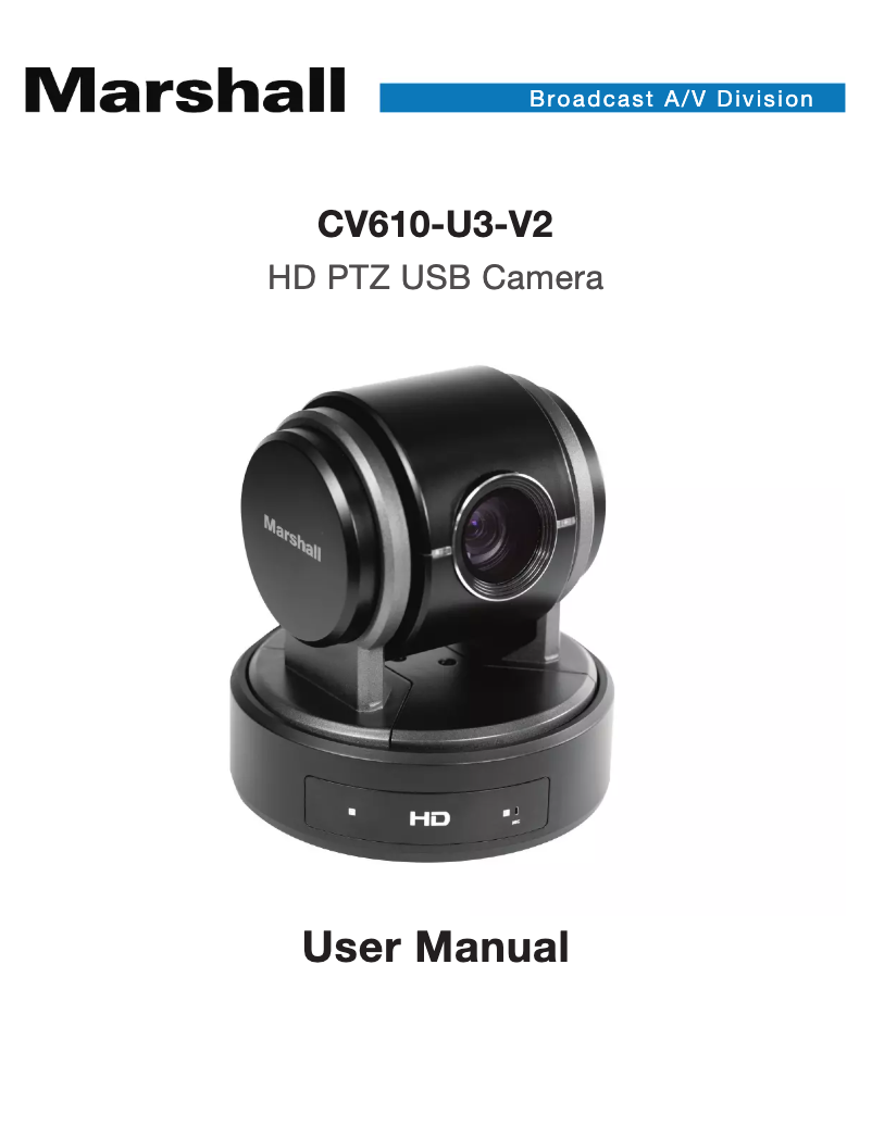 Page n°1 - Manuel utilisateur Marshall CV610-U3-V2
