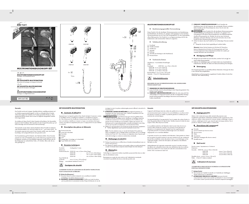 Page 1 de la notice Manuel utilisateur Miomare IAN 64180