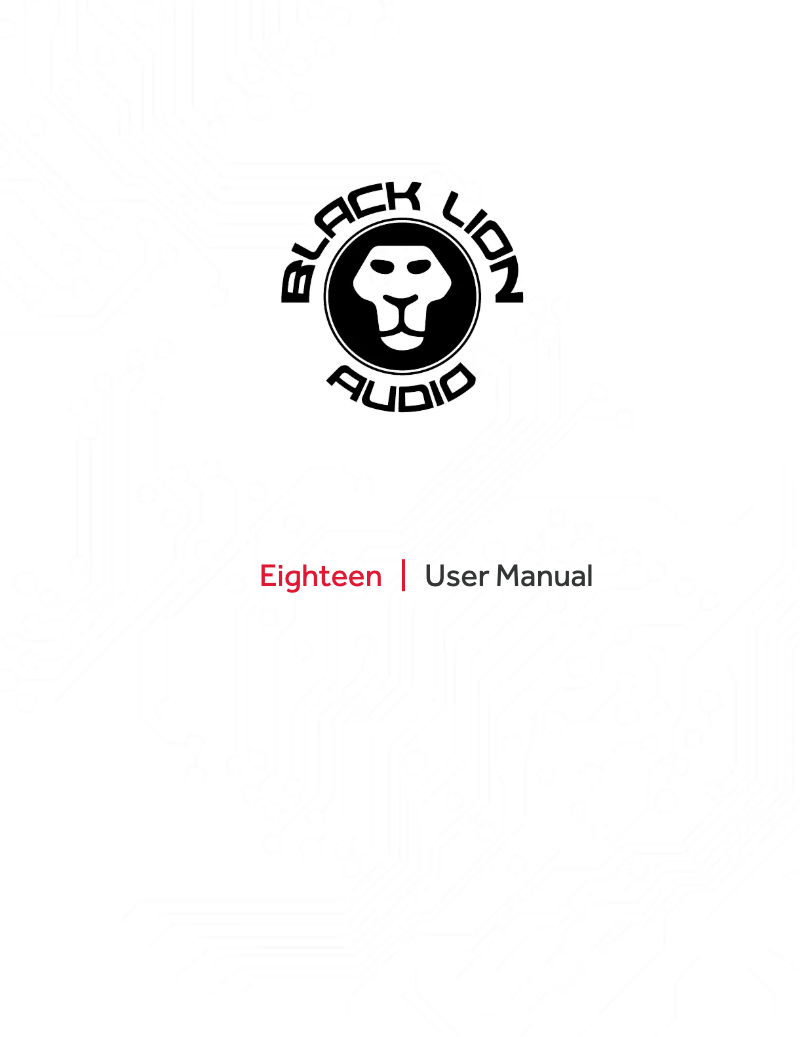Página 1 del manual Manual de usuario Black Lion Audio Eighteen