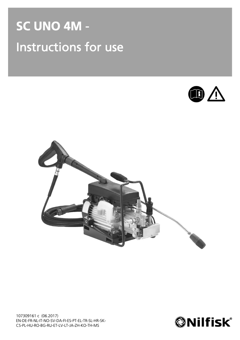 Page 1 de la notice Manuel utilisateur Nilfisk SC UNO 4M