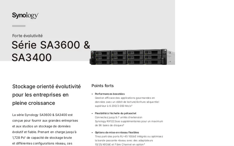 Page n°1 - Fiche technique Synology SA3610