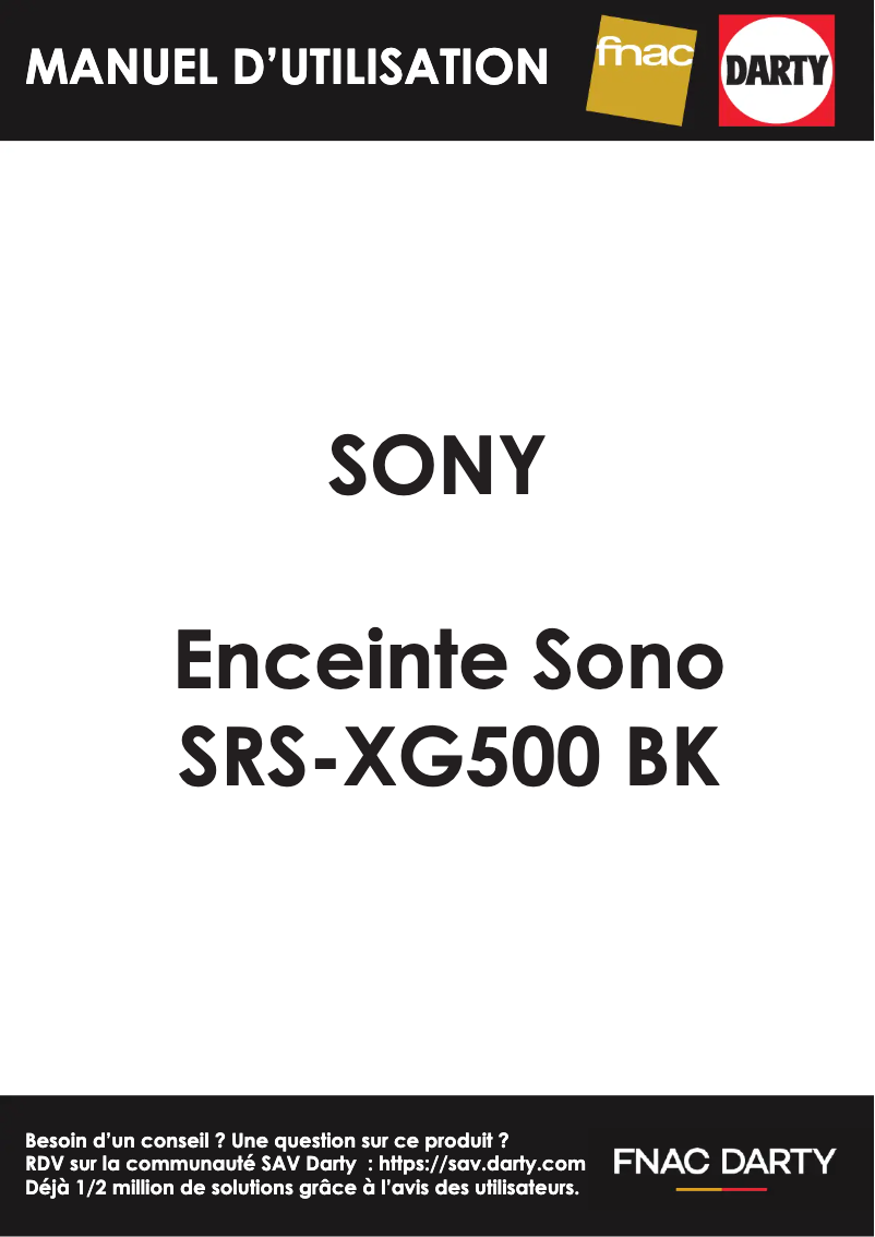 Page n°1 - Manuel utilisateur Sony SRS-XG500
