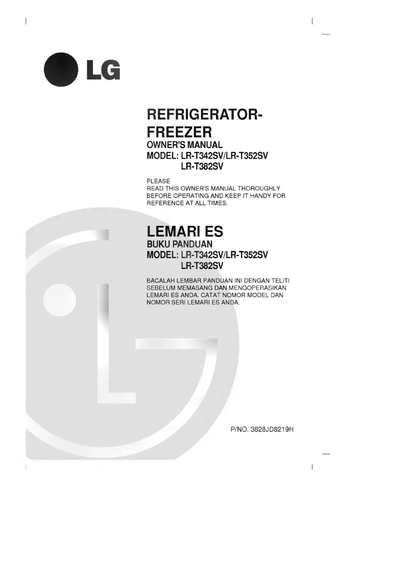 Page 1 de la notice Manuel utilisateur LG GR-T342GL