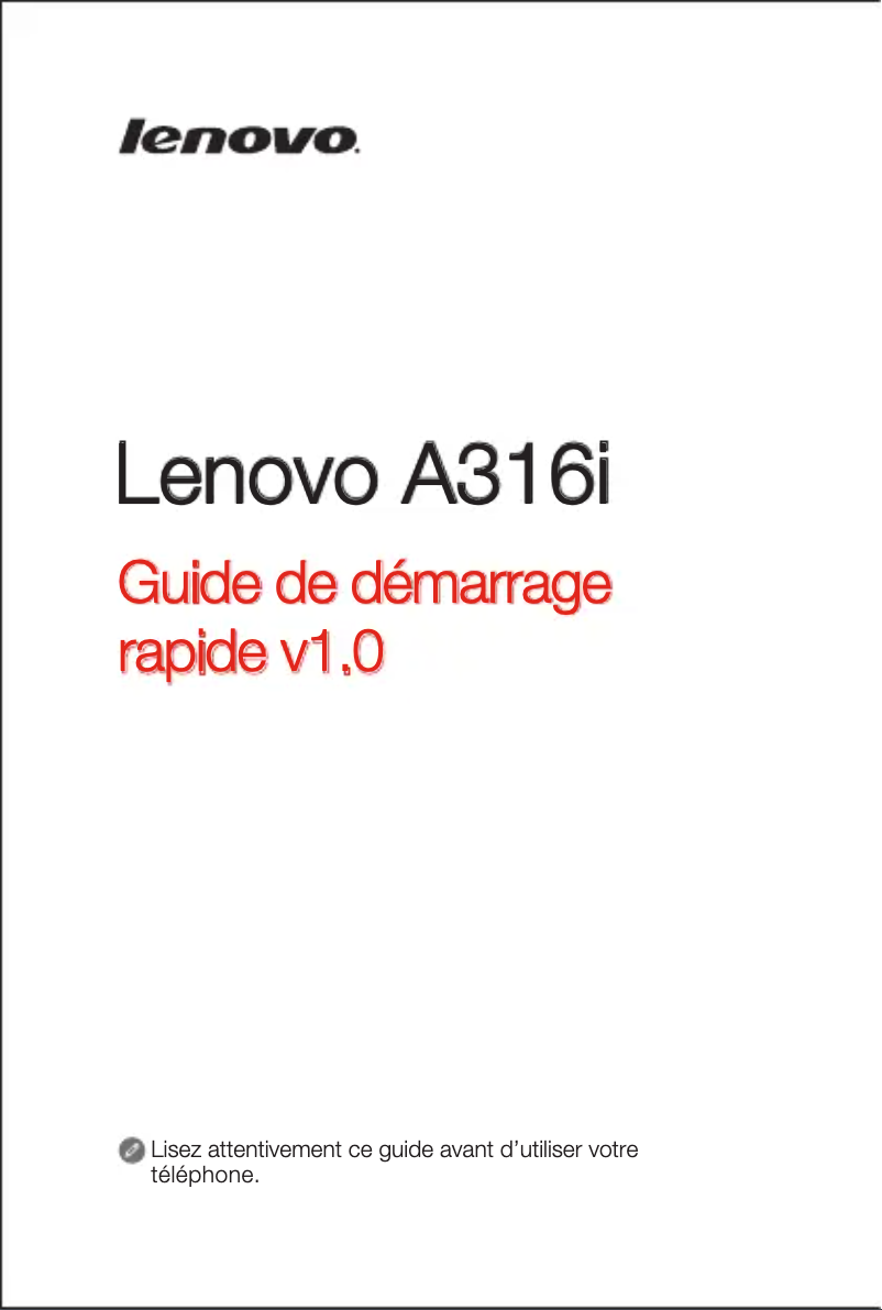 Image de la première page du manuel de l'appareil A316I