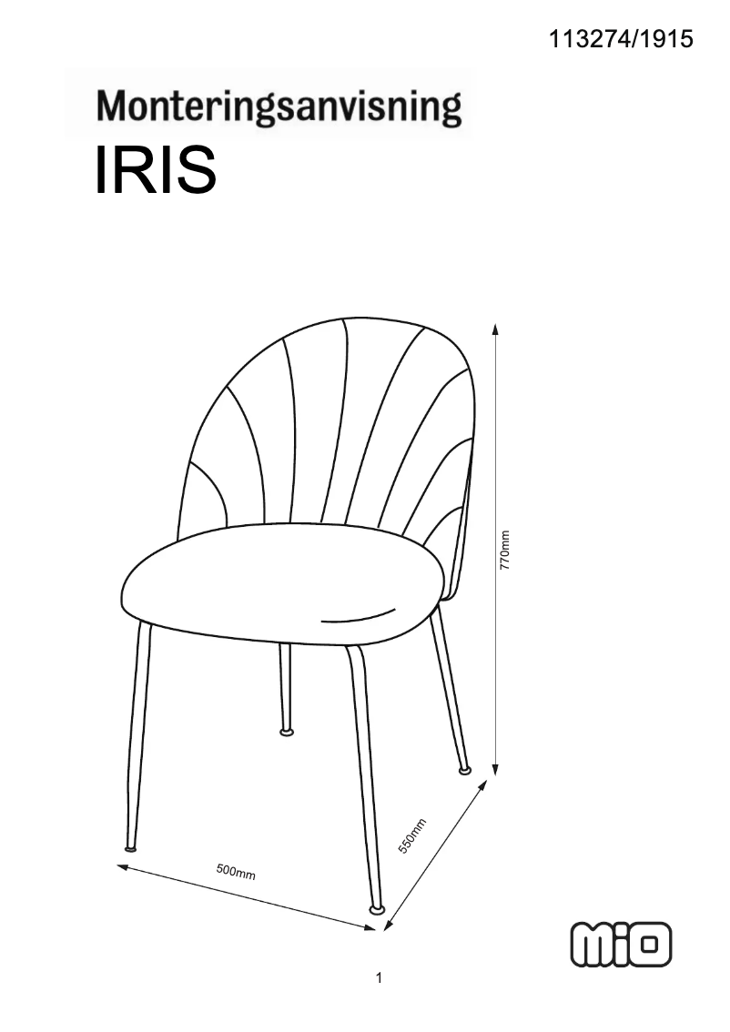 Page 1 de la notice Manuel utilisateur Mio Iris