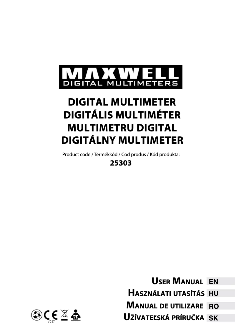 Page 1 de la notice Manuel utilisateur Maxwell MX-25303
