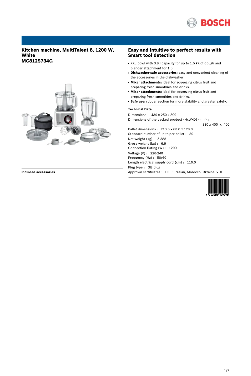 Image de la première page du manuel de l'appareil MC812S734G