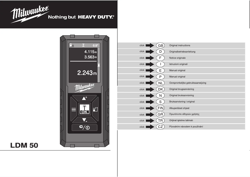 Page n°1 - Manuel utilisateur Milwaukee LDM 50