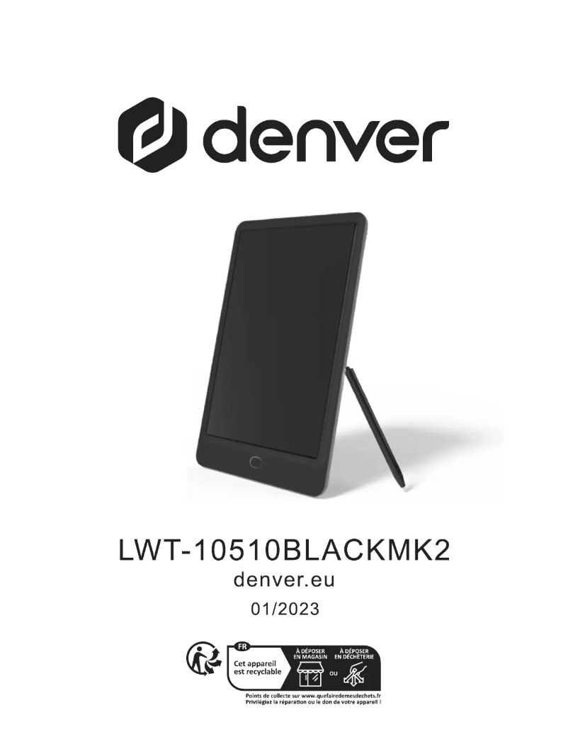 Page n°1 - Manuel utilisateur Denver LWT-10510ROMK2