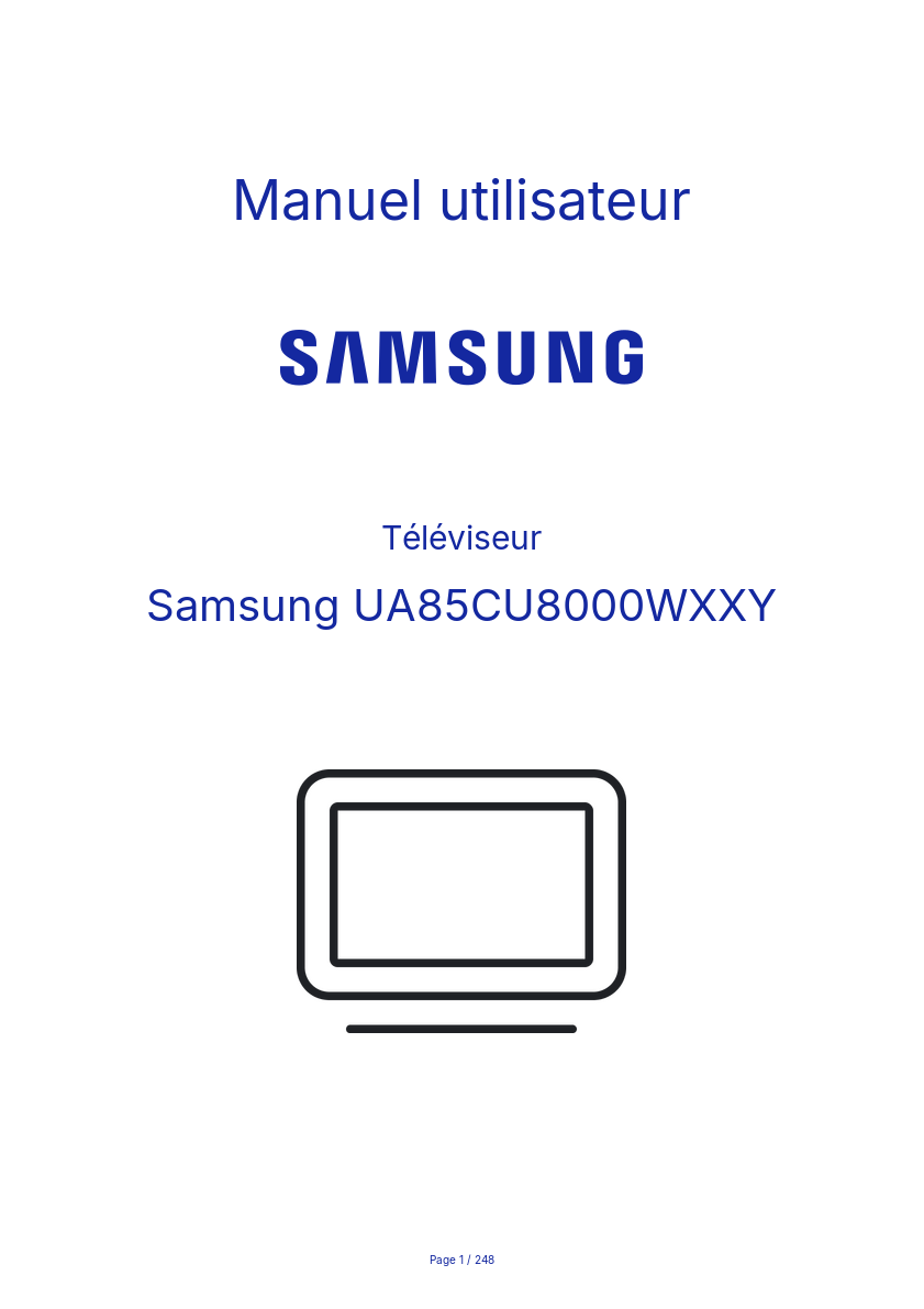 Page n°1 - Manuel utilisateur Samsung UA85CU8000WXXY