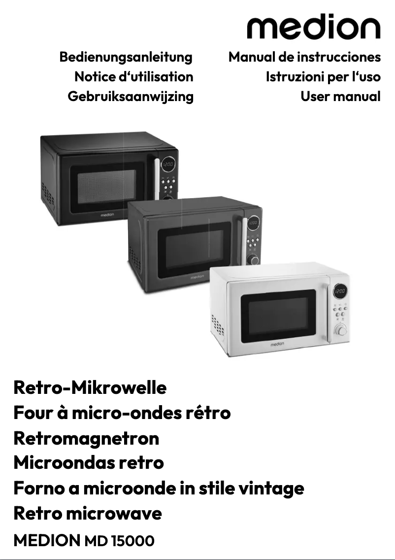 Page n°1 - Manuel utilisateur Medion MD 15000