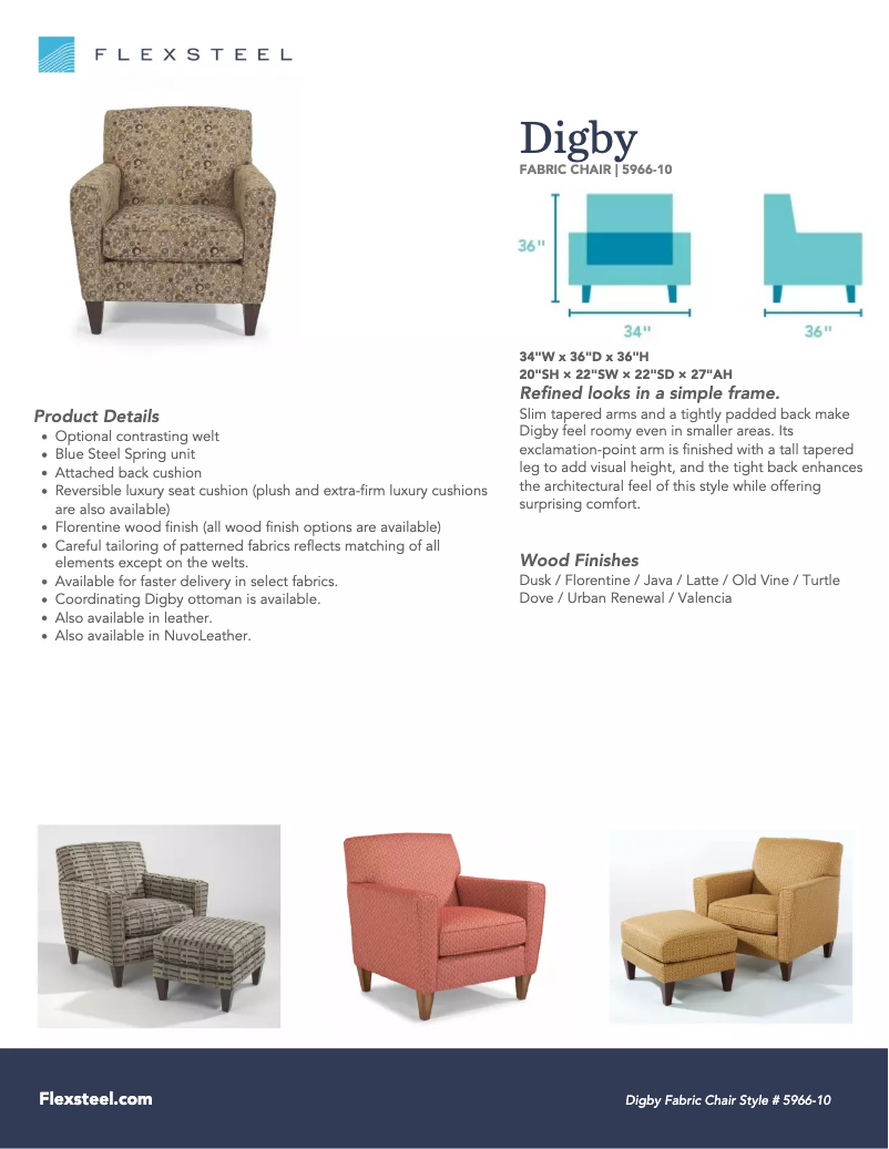 Page n°1 - Manuel utilisateur Flexsteel Digby 5966-10