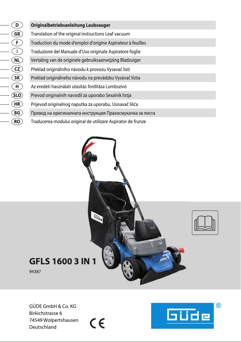 Page n°1 - Manuel utilisateur Güde GFLS 1600 3 IN 1