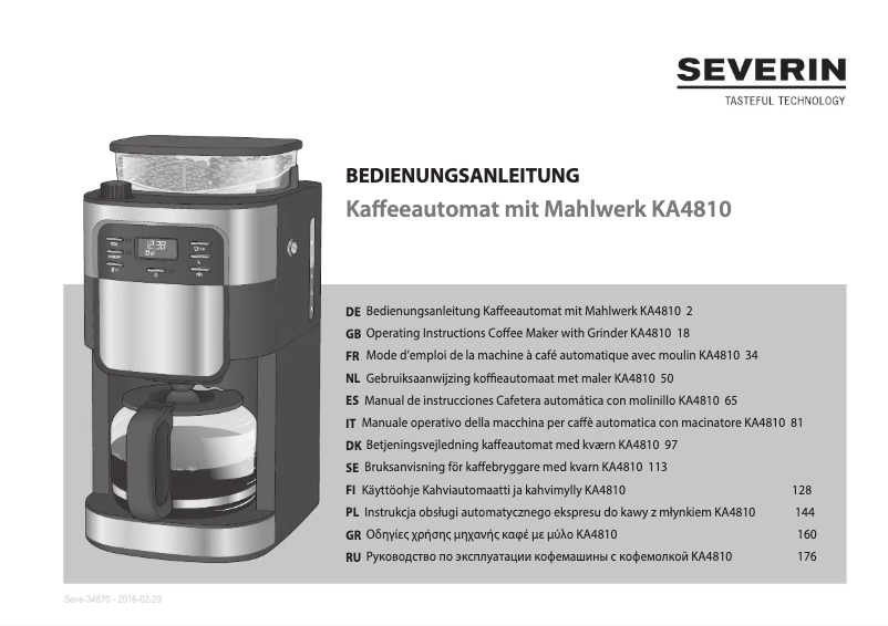Page n°1 - Manuel utilisateur Severin KA 4812