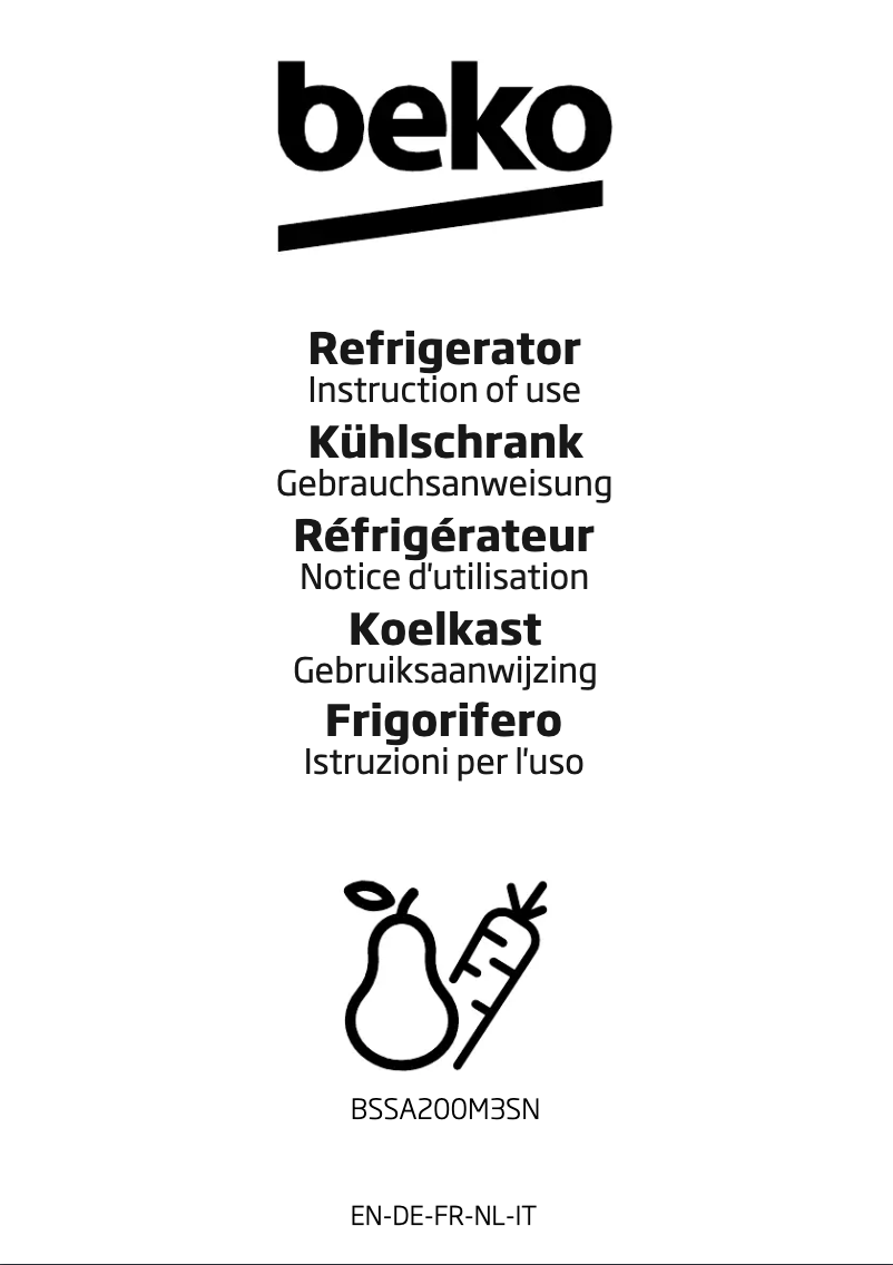 Image de la première page du manuel de l'appareil BSSA200M3SN