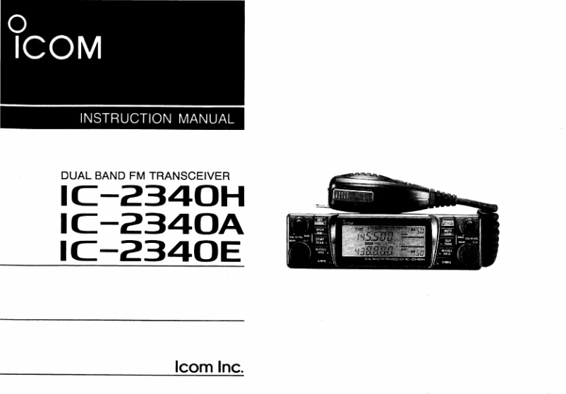 Page 1 de la notice Manuel utilisateur ICOM IC-2340H