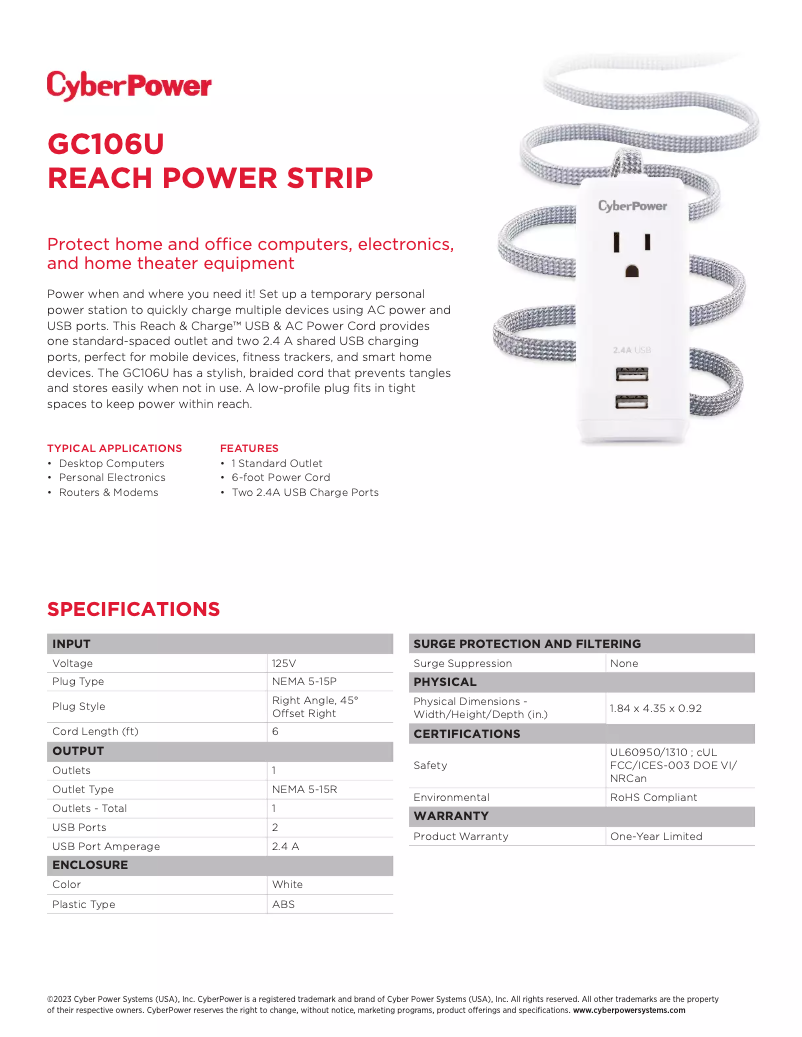 Image de la première page du manuel de l'appareil GC106U